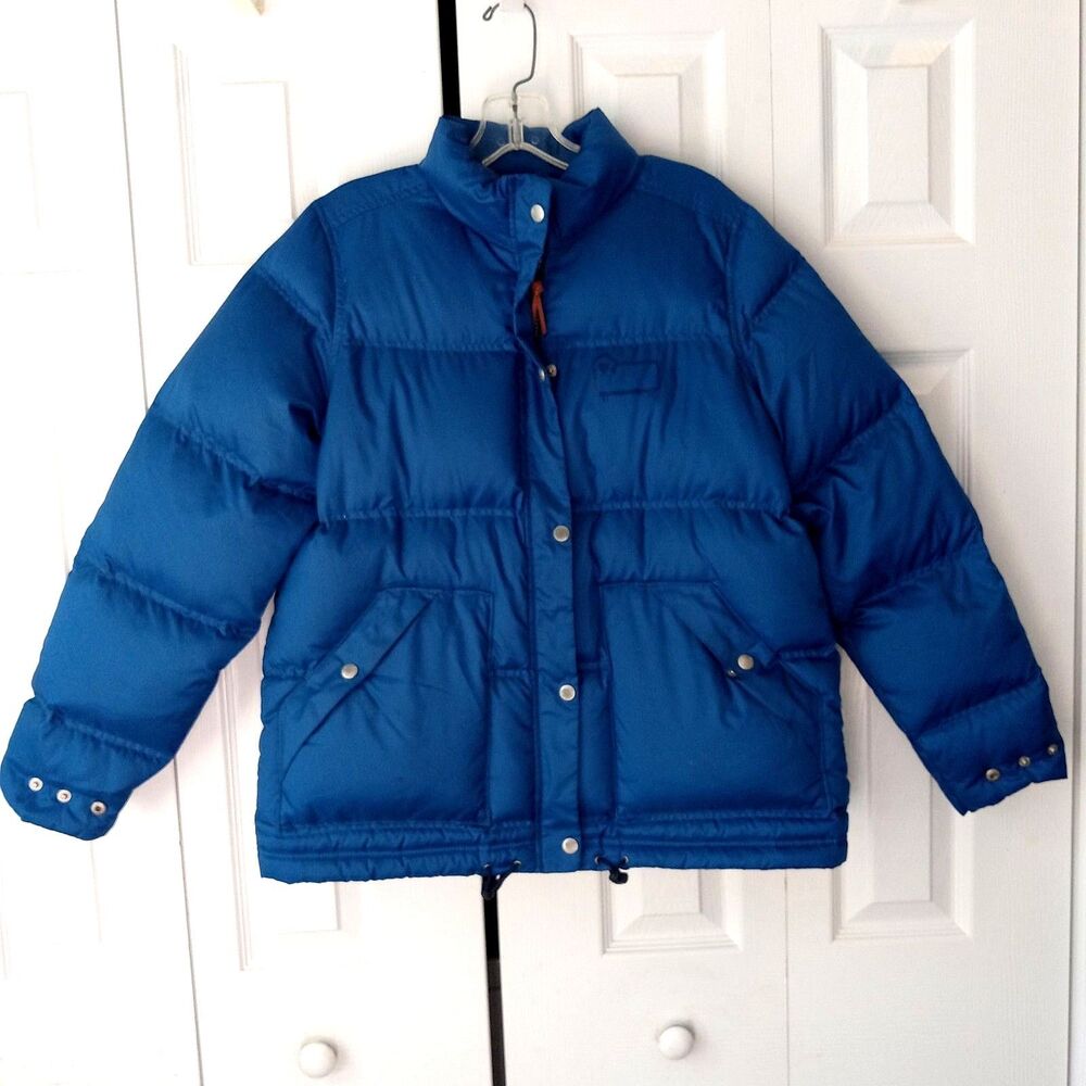 Vintage Woolrich Women's Large Down Puffer Coat Jacket Blue